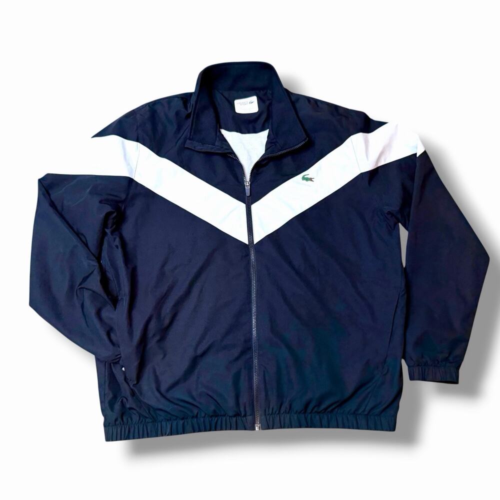 LACOSTE SPORT Mens TRACK Jacket Size 3XL FULL ZIP Tennis Performance Black/White